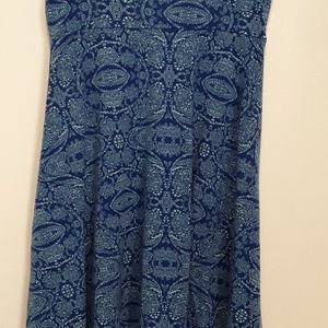 Lularoe Azure Skirt LLR Medium M Blue Paisley